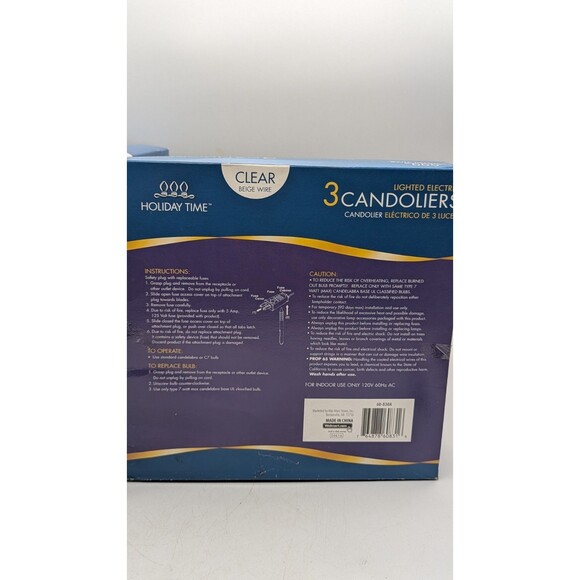 3 Light Electric Candolier Indoor Christmas Candle Lamp Ivory Plastic with Bulbs - Picture 4 of 8